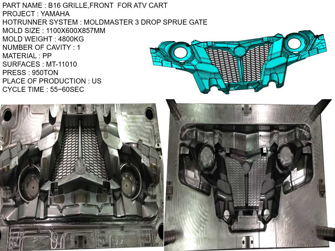 B16 GRILLE FRONT FOR YAMAHA SAND BEACH CAR